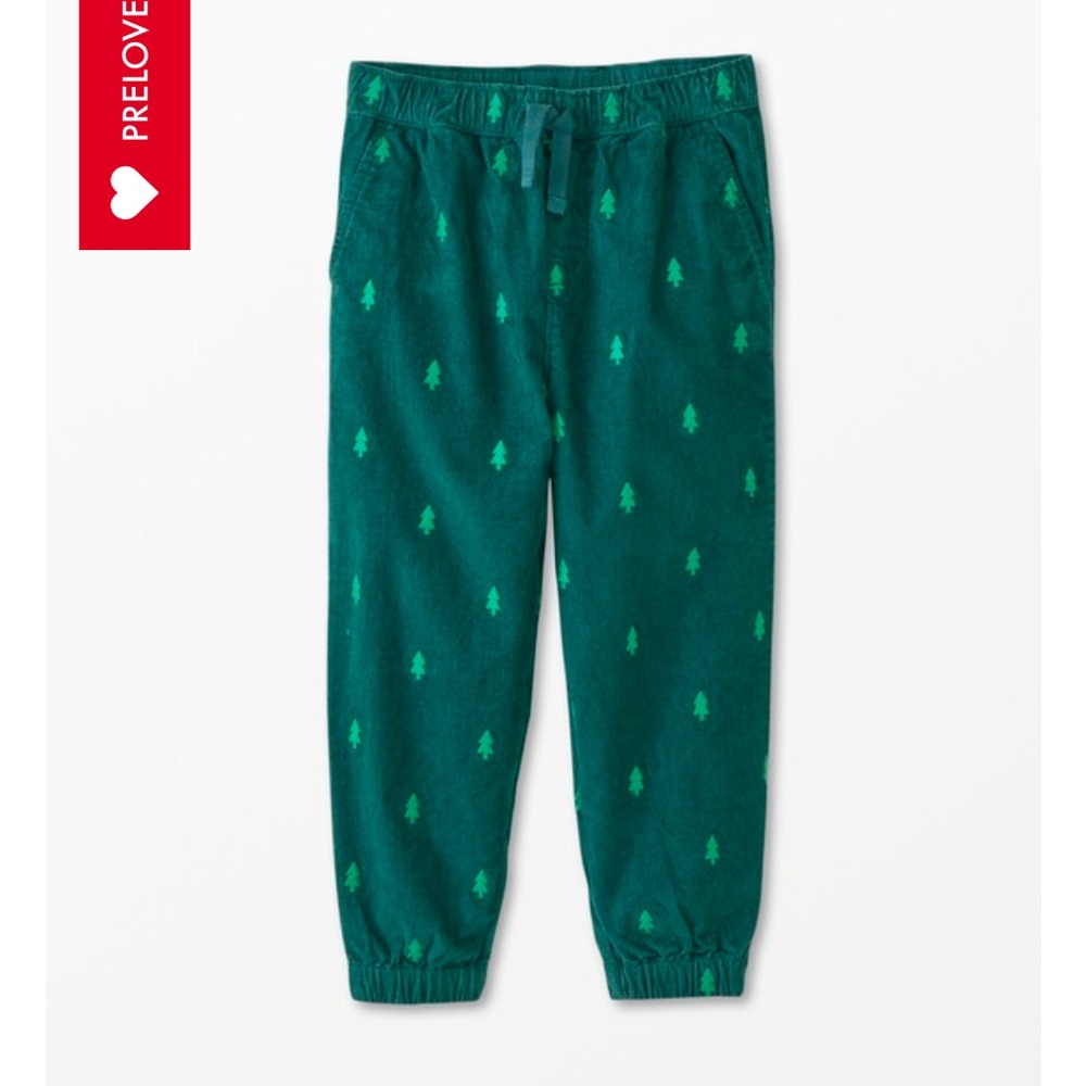 Hanna Andersson Corduroy jogger pants - green tree pattern - size 3T
